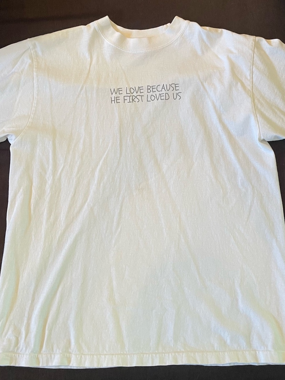 White Short Sleeve Graphic Tee with Inspirational Chest Text